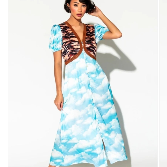 Dressed in LALA Dresses & Skirts - Sky Blue and Brown Women's Dress